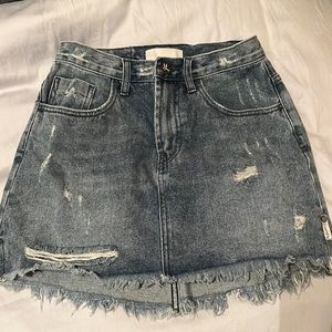One Teaspoon Blue Jean Mini Skirt